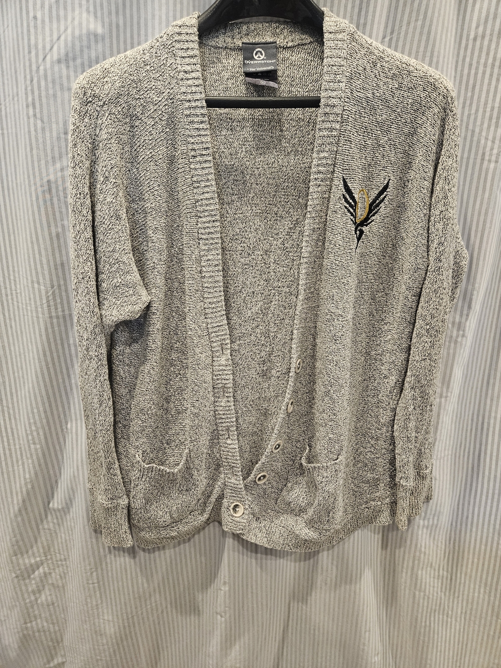 Her Universe Overwatch Mercy Cocoon heather grey cardigan Blizzard XS